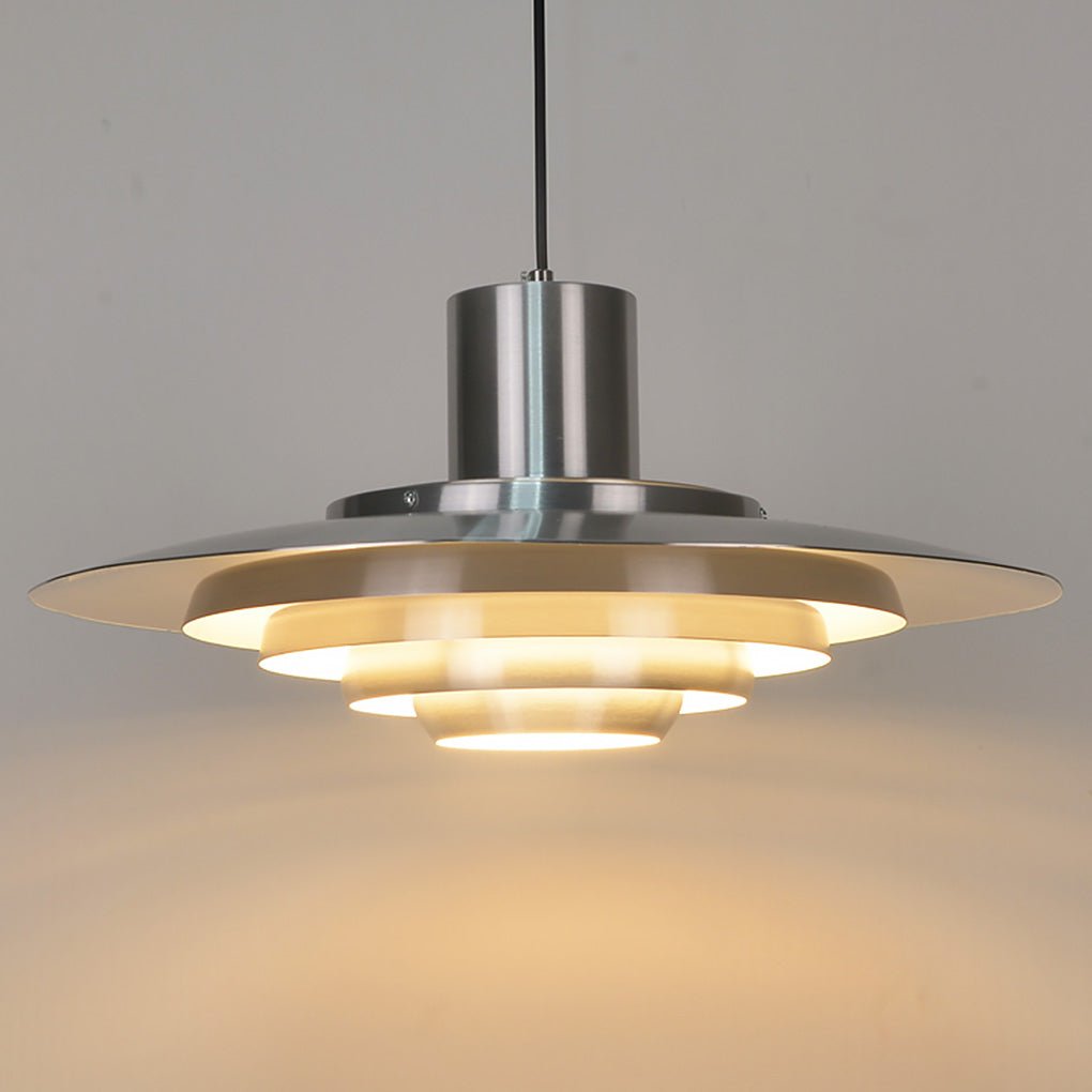 Multi-Layer Minimalist Pendant Light — Aluminum, 31W–40W, 3000K Warm, 59" Adjustable Chain, 15" or 19"