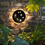 Lunar Crater Round Outdoor Wall Sconce — Stone, LED, IP65 Weatherproof, 12" or 18", 3000K Warm White