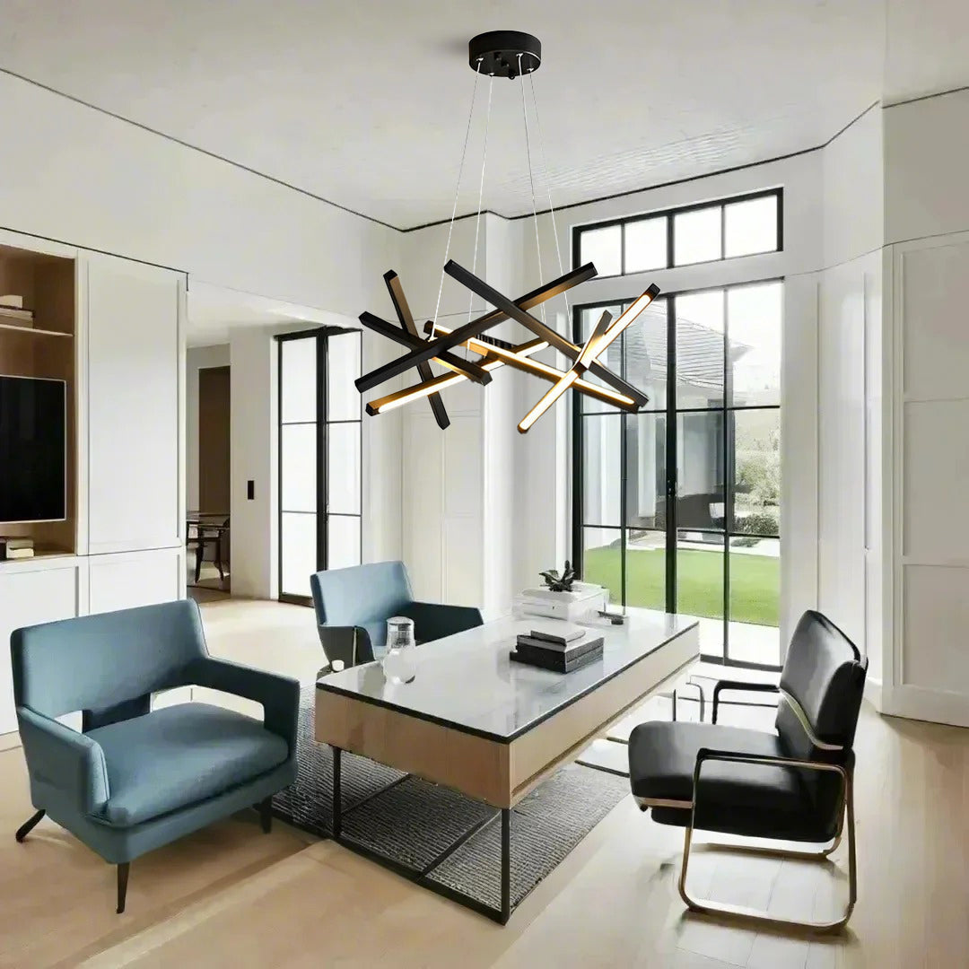 8-Light Sputnik Chandelier — Metal and Acrylic, LED, 3000K / 6000K, Adjustable Cord