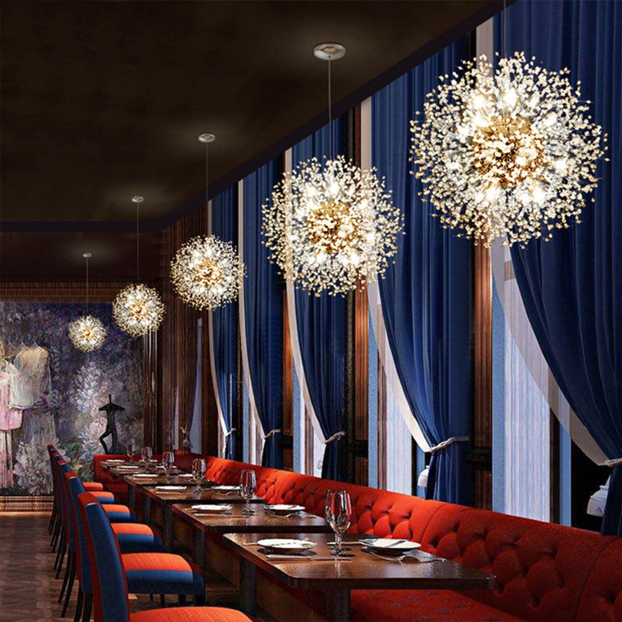 24" Shrub-Inspired LED Chandelier — Metal, 16-Light, 3000K/6000K, 20" Adjustable Cord