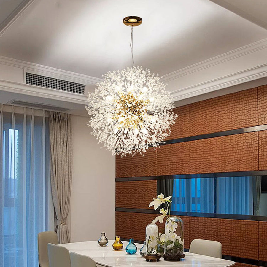 24" Shrub-Inspired LED Chandelier — Metal, 16-Light, 3000K/6000K, 20" Adjustable Cord