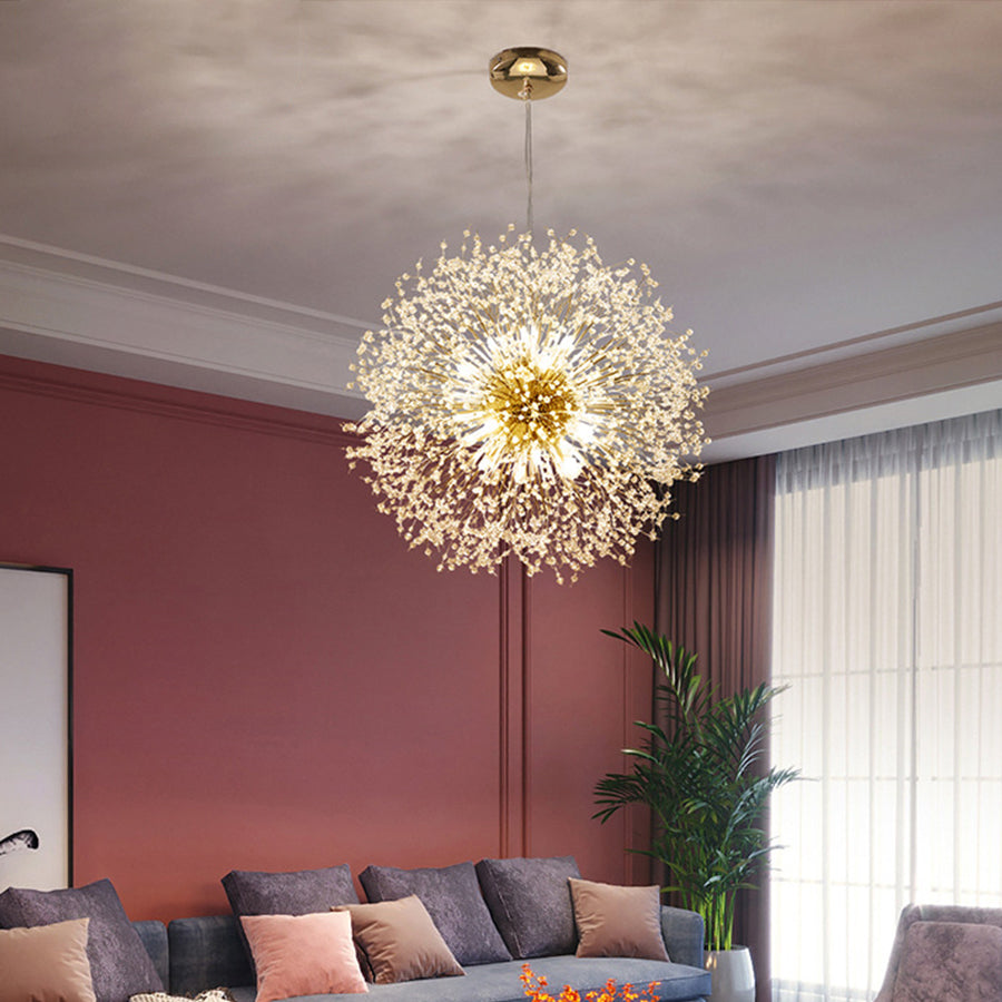 24" Shrub-Inspired LED Chandelier — Metal, 16-Light, 3000K/6000K, 20" Adjustable Cord