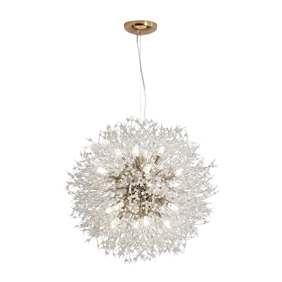 24" Shrub-Inspired LED Chandelier — Metal, 16-Light, 3000K/6000K, 20" Adjustable Cord
