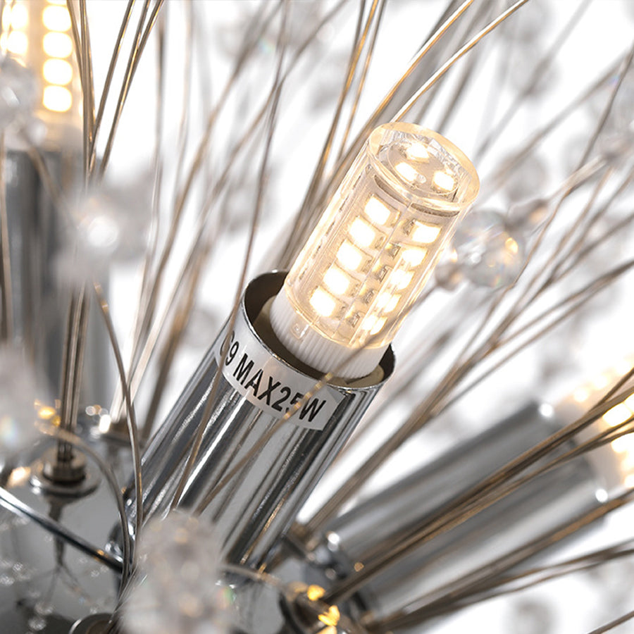24" Shrub-Inspired LED Chandelier — Metal, 16-Light, 3000K/6000K, 20" Adjustable Cord