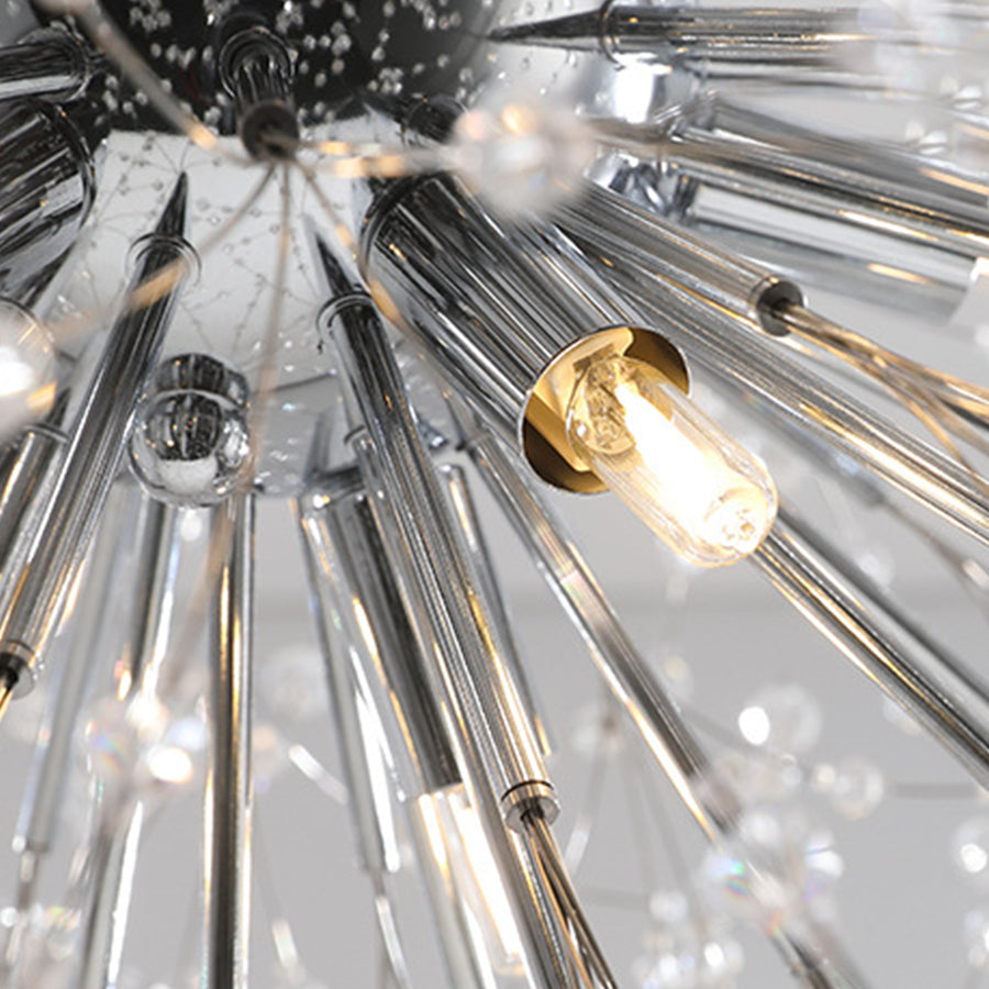 24" Shrub-Inspired LED Chandelier — Metal, 16-Light, 3000K/6000K, 20" Adjustable Cord