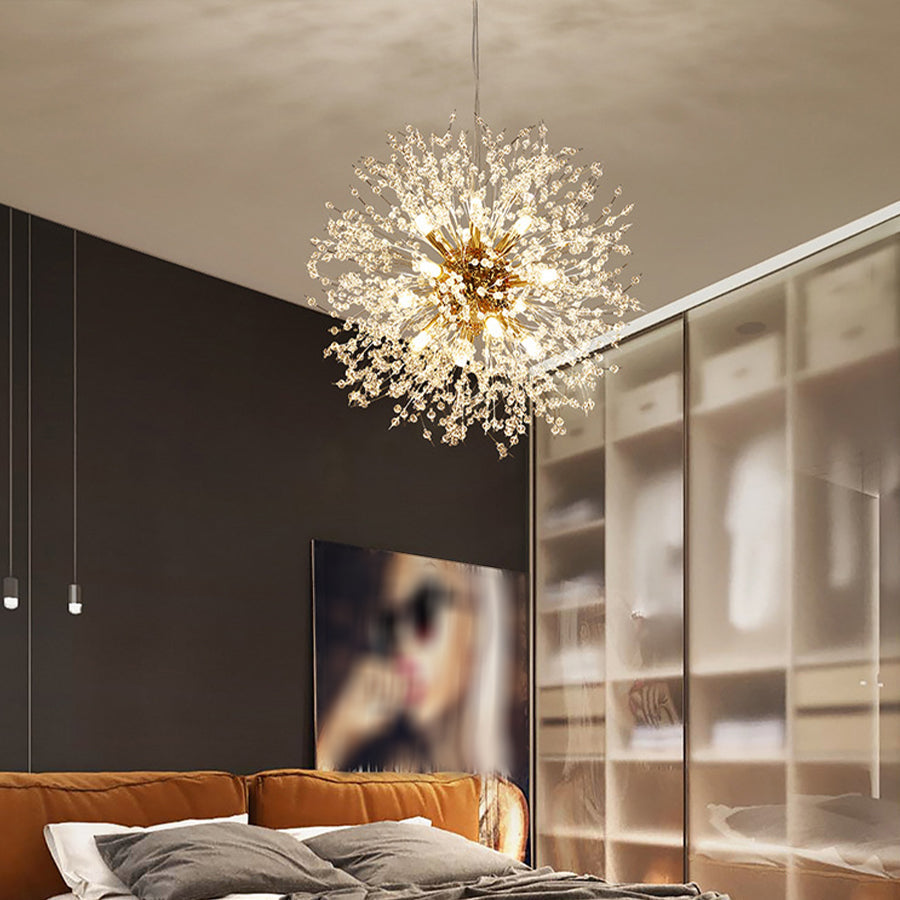 24" Shrub-Inspired LED Chandelier — Metal, 16-Light, 3000K/6000K, 20" Adjustable Cord