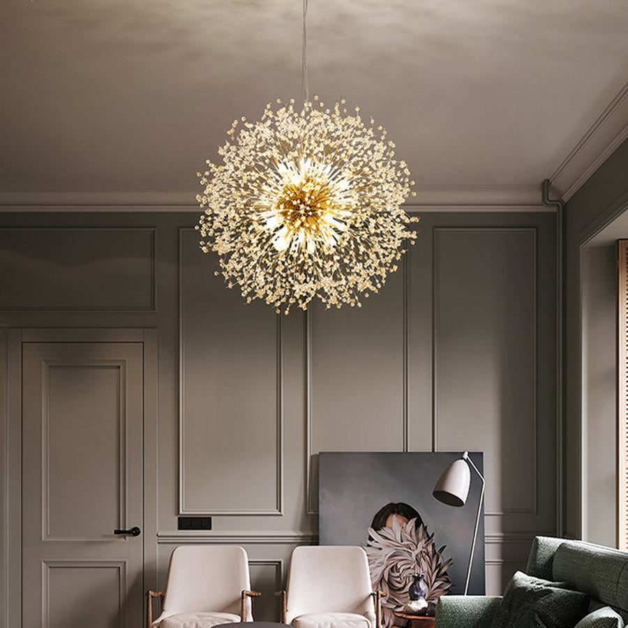 24" Shrub-Inspired LED Chandelier — Metal, 16-Light, 3000K/6000K, 20" Adjustable Cord