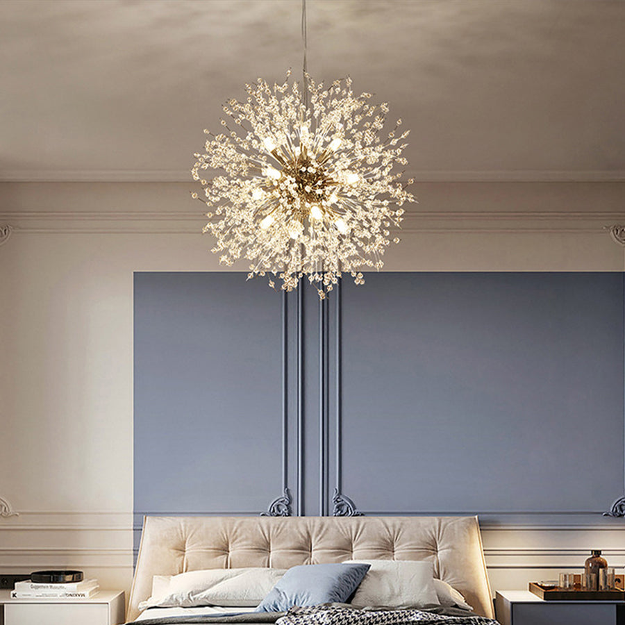 24" Shrub-Inspired LED Chandelier — Metal, 16-Light, 3000K/6000K, 20" Adjustable Cord