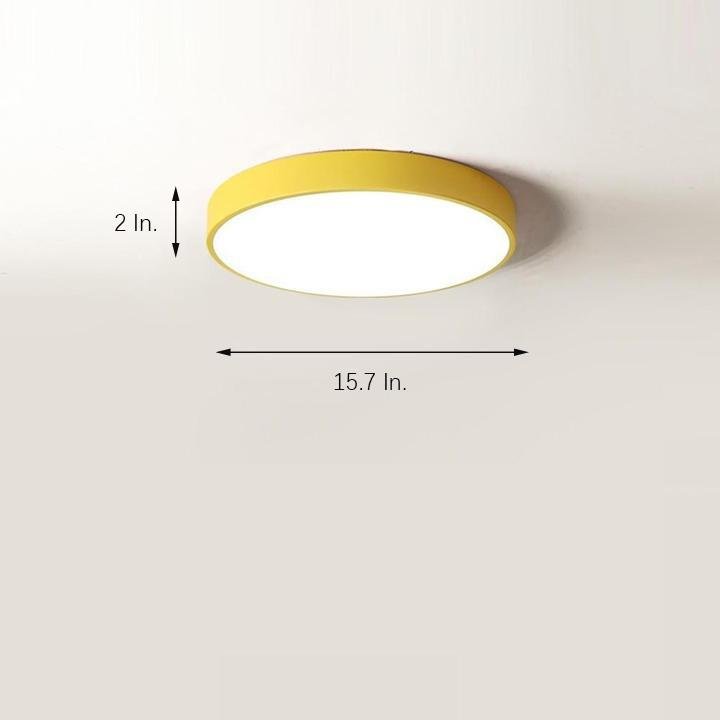 Circular LED Flush-Mount Ceiling Light — 16", 24W, 3-Step Dimming, Remote, Multi-Color Options