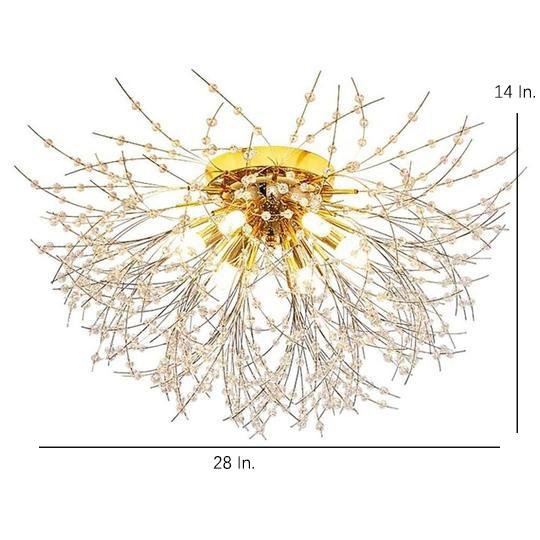 Traditional Flush Mount Ceiling Lights with Classic Metal and Crystal LED Design