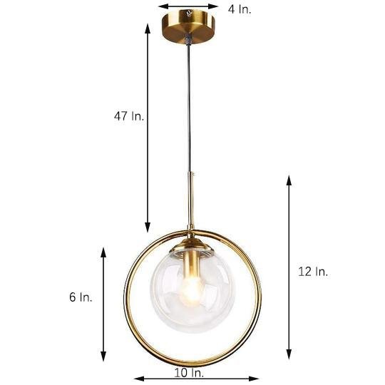 industrial led bedside pendant lights with nordic style metal and glass circle design for island lighting