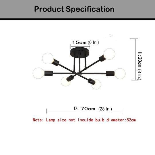 Geometric Sputnik Semi-Flush Mount — Metal, 6-Light LED, 28" Diameter