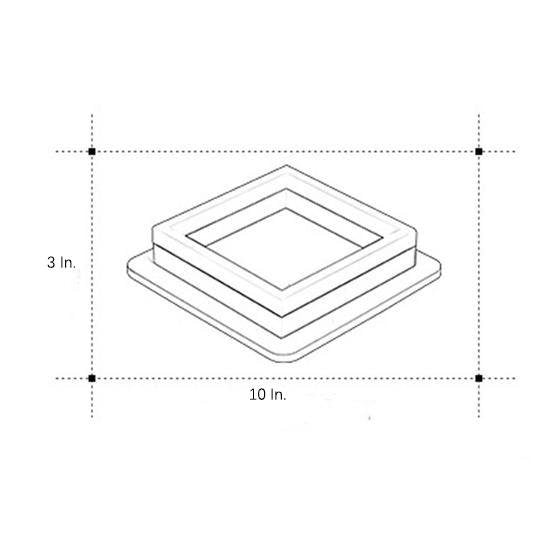 Square Flush-Mount Ceiling Light — Metal and Acrylic, 2-Light LED, 3000–6000K, 10"