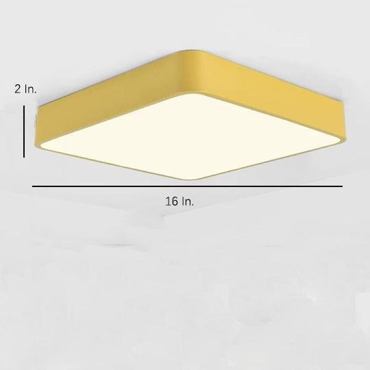 Modern Square LED Flush-Mount Ceiling Light — Metal, PVC & Acrylic, 20W, 3000–5400K, 16"