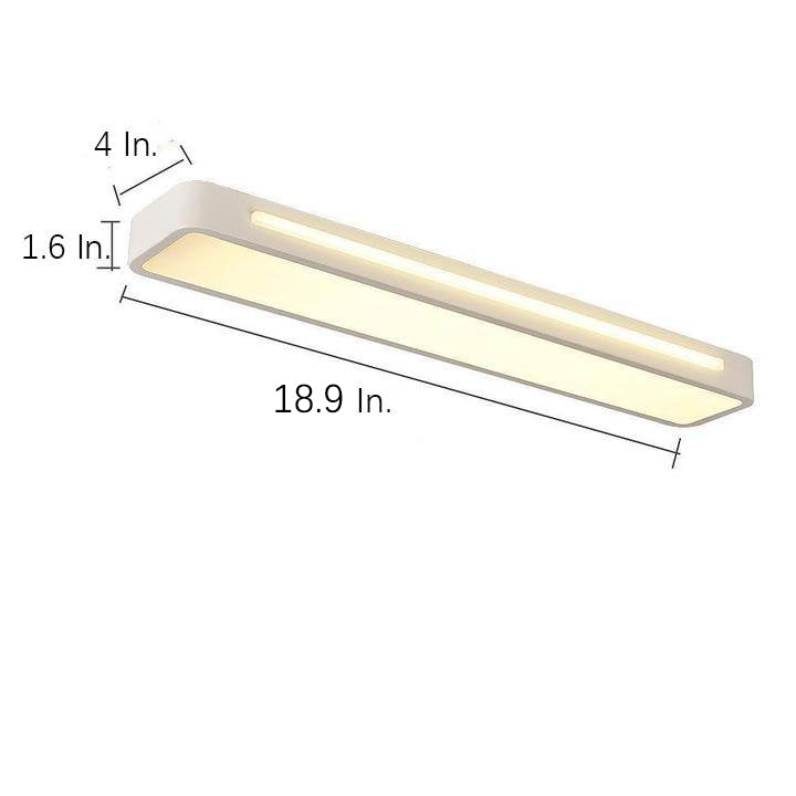 Rectangular LED Flush-Mount Ceiling Light — Acrylic and Metal, Black and White, 18.9" x 4"