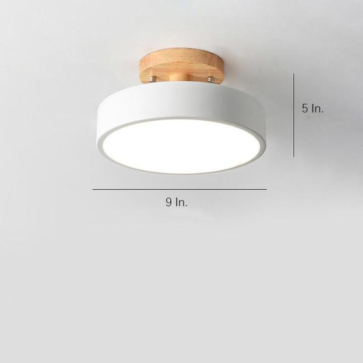 Round Modern Flush-Mount Ceiling Light — Metal, 12W LED, 3-Step Dimming, 9" Diameter