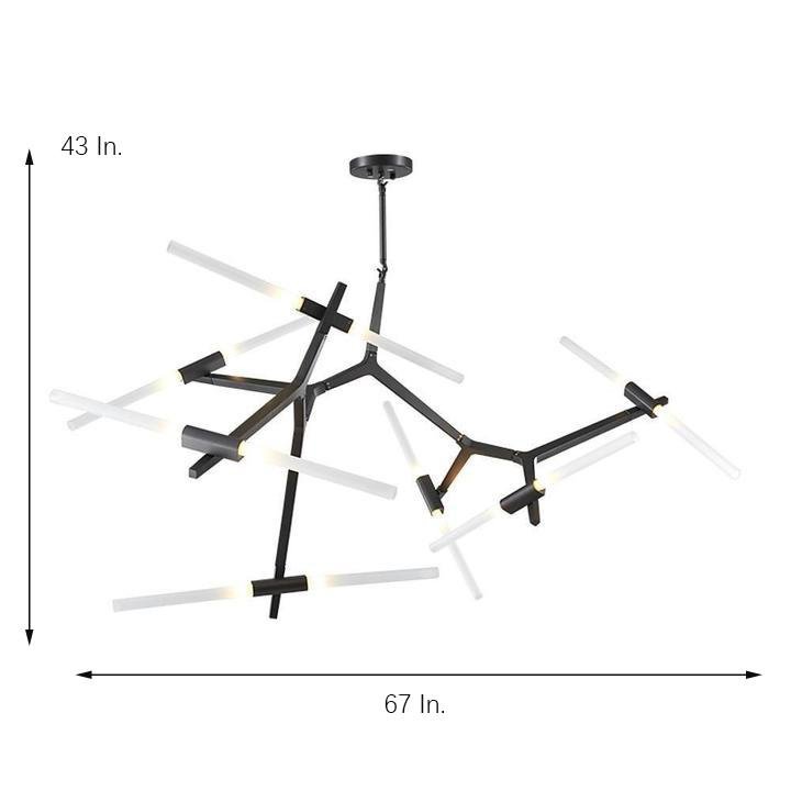 Sputnik Chandelier — Aluminum, 14-Light LED, 67" Wide, 3000K / 6500K