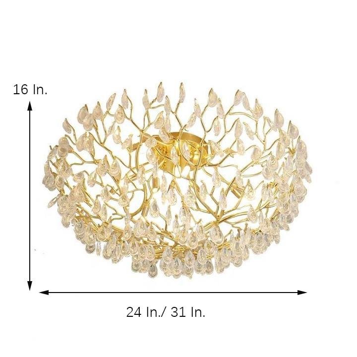 Firefly Sputnik Flush-Mount Chandelier — Aluminum, LED, Three-Step Dimming, 3000K/4500K/6000K, 24" or 31"