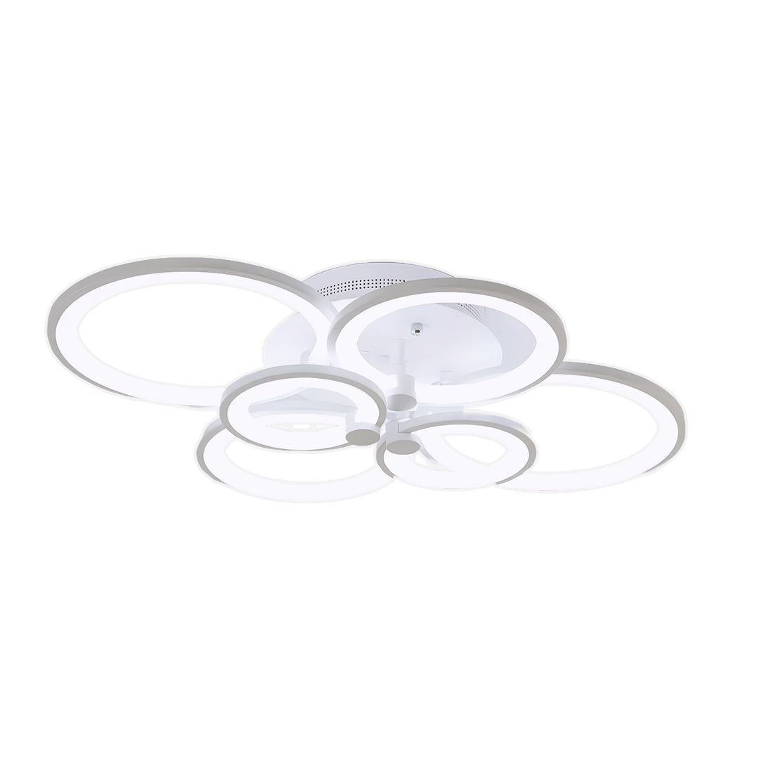 Overlapping Rings LED Semi-Flush Mount — Metal and Acrylic, 4-Light / 6-Light / 8-Light, Dimmable