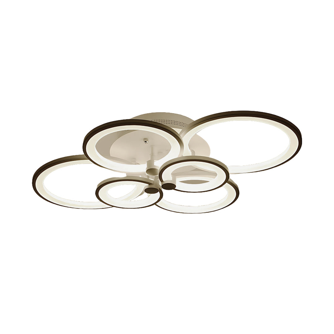 Overlapping Rings LED Semi-Flush Mount — Metal and Acrylic, 4-Light / 6-Light / 8-Light, Dimmable