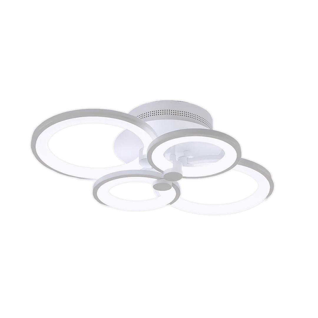 Overlapping Rings LED Semi-Flush Mount — Metal and Acrylic, 4-Light / 6-Light / 8-Light, Dimmable