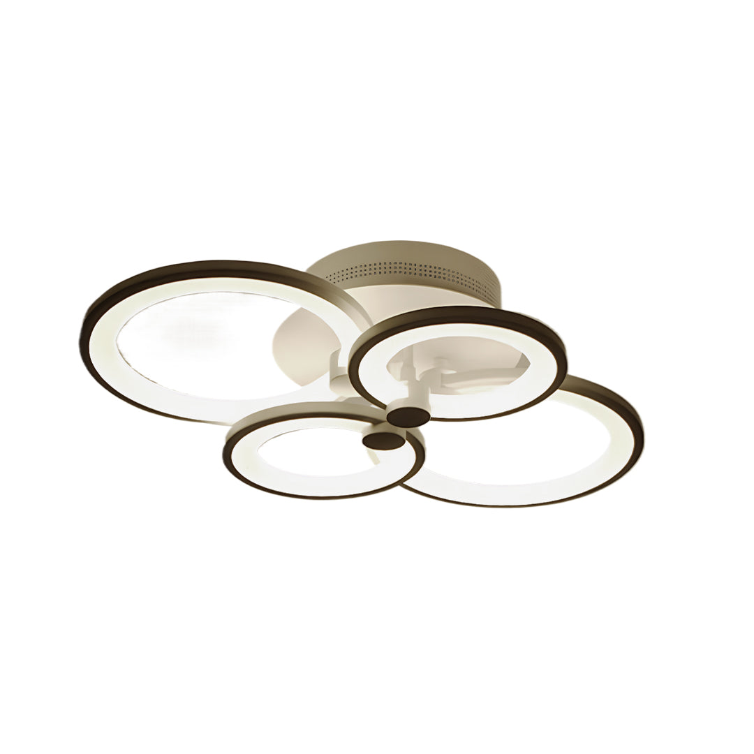 Overlapping Rings LED Semi-Flush Mount — Metal and Acrylic, 4-Light / 6-Light / 8-Light, Dimmable