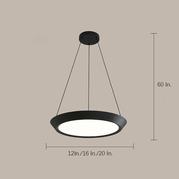 Artistic Circle Pendant Light — Metal and Acrylic, LED Integrated, 2700K, Adjustable Cord, 1-Light