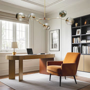 Globe Sputnik Industrial Chandelier — Metal and Glass, E27, 3/5/6/7-Light, Choice of Finish and Shade Color