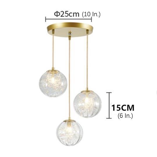 Glass Globe Multi-Light Pendant — Clear Glass, 6" Diameter, Adjustable 39" Cord