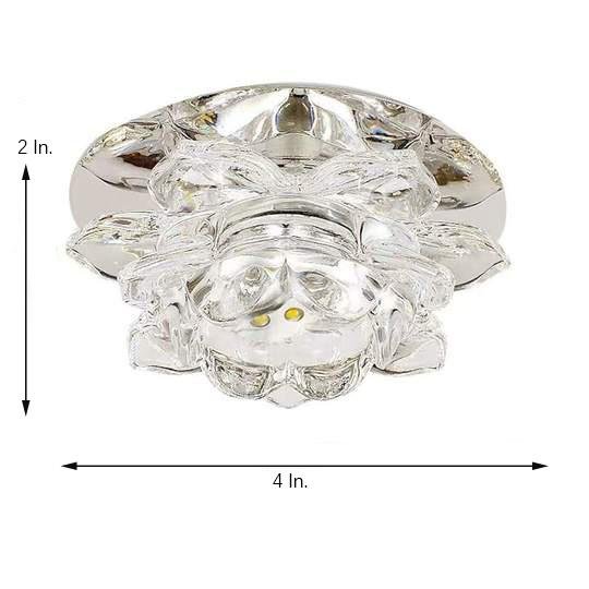 Flower Flush-Mount LED Ceiling Light — Electroplated Glass, Multi-Color RGB / Warm / Cool White, 4" Diameter