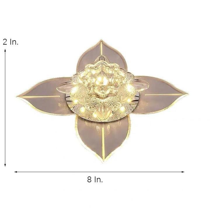 4-Pointed Star Crystal Flush-Mount Ceiling Light — Metal, LED 9W, 8" Diameter, Multi-Color