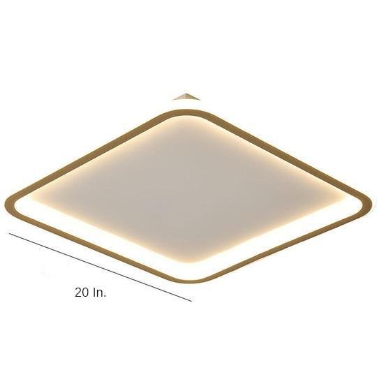 Minimalist Dimmable LED Flush-Mount Ceiling Light — Metal and Acrylic, Square or Circular, Remote Control, 20"