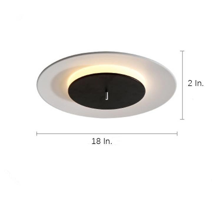 2-Circle LED Flush-Mount Ceiling Light — Aluminum, 12W, 3000K–5000K, 18" Diameter