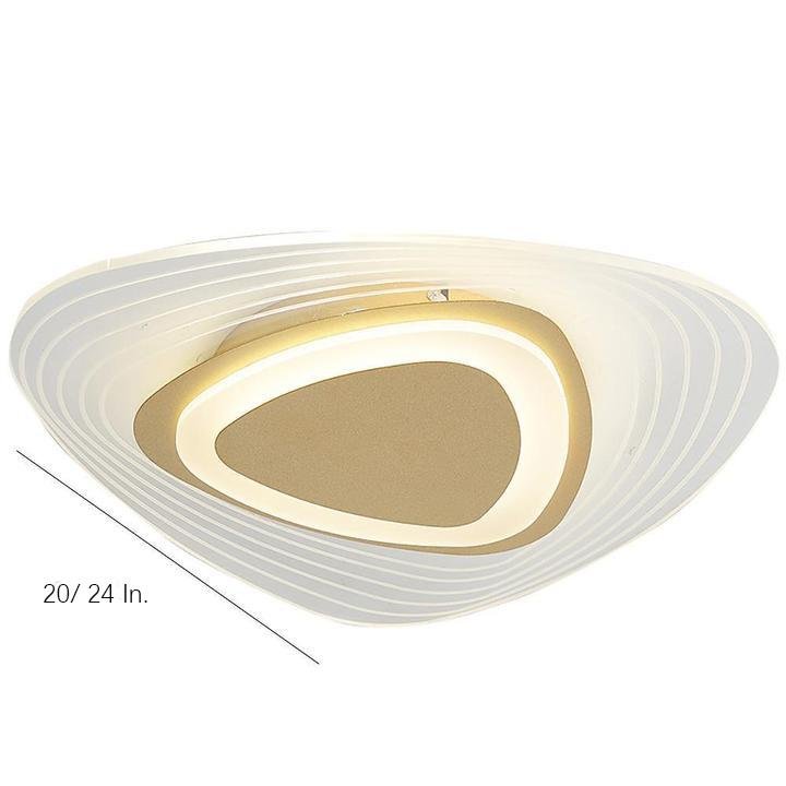 Geometric Semi-Flush Mount Ceiling Light — Metal and Acrylic, Gold Finish, Integrated LED, 20" or 24"