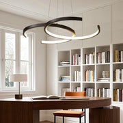 C-Shaped Pendant Lights, Set of 2 — Aluminum, LED 46W, 3000–6000K Dimmable, 26" Wide