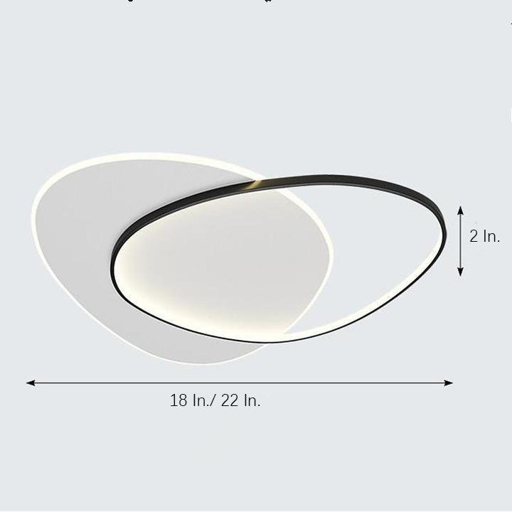 Rounded Triangle LED Flush-Mount Ceiling Light — Aluminum Alloy & Acrylic, 30/38W, 3000K/4000K/6000K, 18" or 22"
