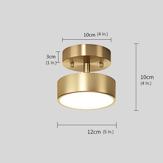 Circular Adjustable LED Flush-Mount Ceiling Light — Electroplated Copper, Acrylic Shade, 12/18W, 3000K/4500K/6500K