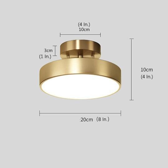 Circular Adjustable LED Flush-Mount Ceiling Light — Electroplated Copper, Acrylic Shade, 12/18W, 3000K/4500K/6500K