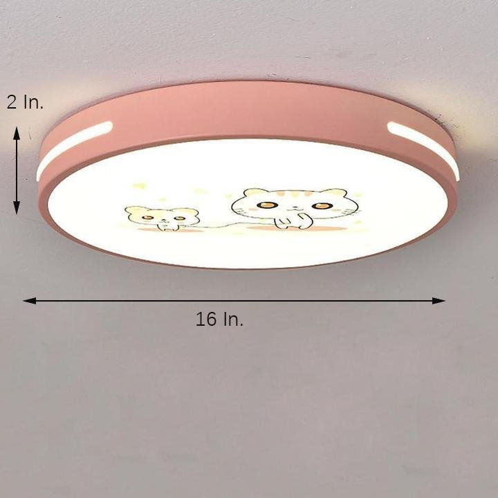 Modern Circular Flush-Mount Ceiling Light — Metal and Acrylic, LED 20W, 16" Diameter, 3000K–5400K