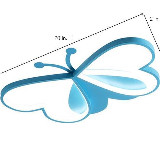 Butterfly Flush-Mount LED Ceiling Light — Metal and Acrylic, Three-Step Dimming, Remote Control, 20" × 14"
