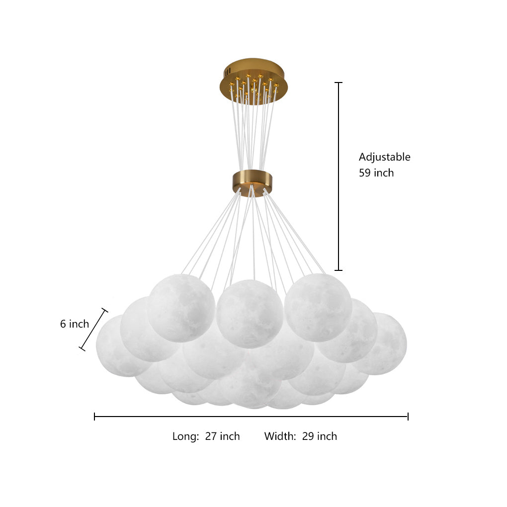 Cluster Globe Chandelier — Glass and Metal, G9 LED, 9/13/17-Light, 16" Diameter, 3000K/6000K