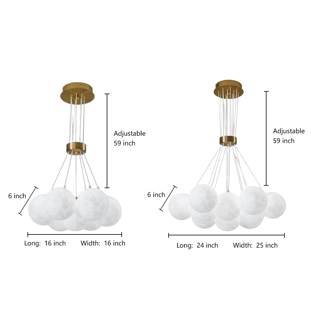 Cluster Globe Chandelier — Glass and Metal, G9 LED, 9/13/17-Light, 16" Diameter, 3000K/6000K