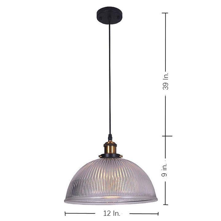Vintage Glass Bowl Pendant — Electroplated Metal, Purple Finish, 1-Light, 12" Diameter