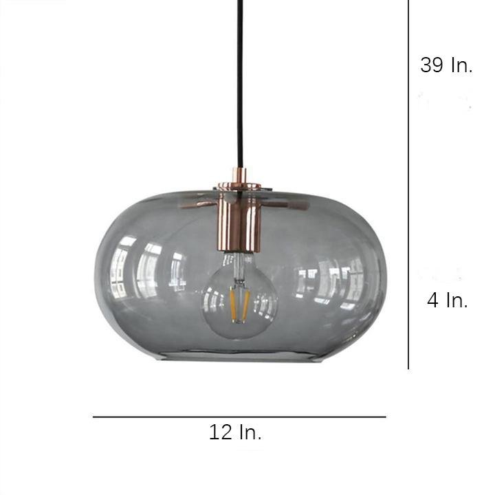 Art Deco Electroplated Glass Mini Pendant — E26/E27, 12" Diameter, 39" Adjustable Cord