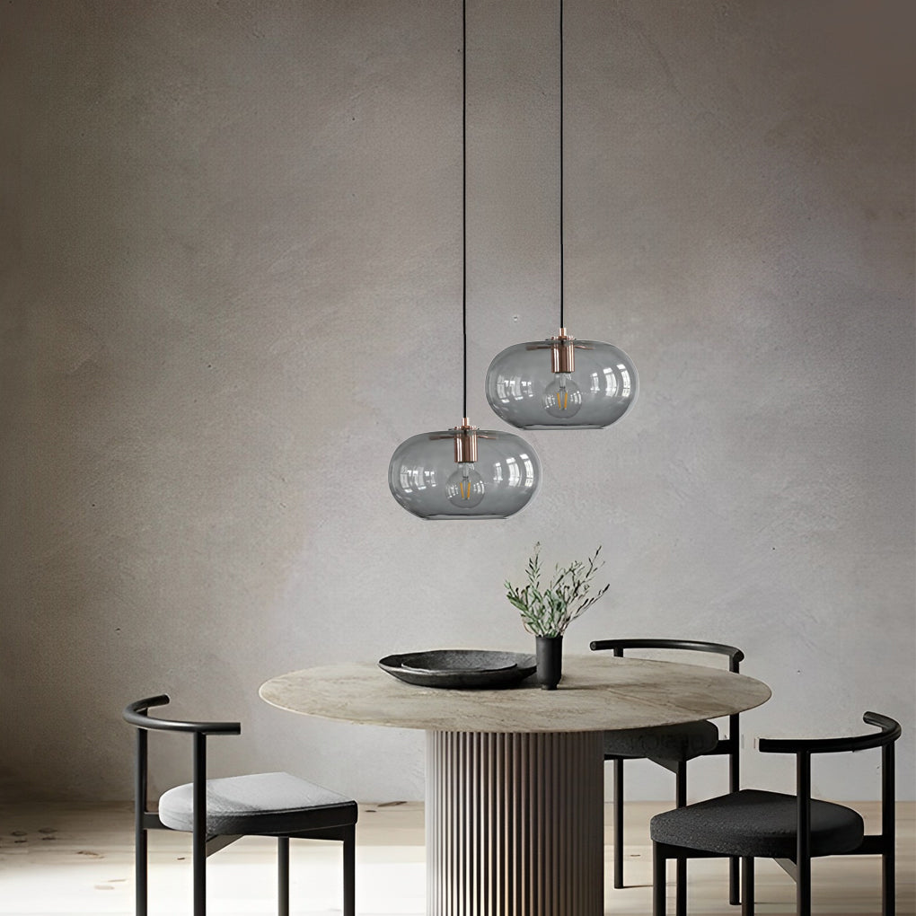 Art Deco Electroplated Glass Mini Pendant — E26/E27, 12" Diameter, 39" Adjustable Cord