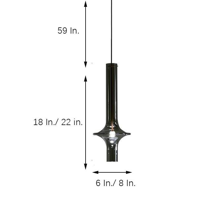 Minimalist Glass Mini Pendant — Metal, Transparent or Smoke Gray, LED 3000K, Adjustable 59" Cord