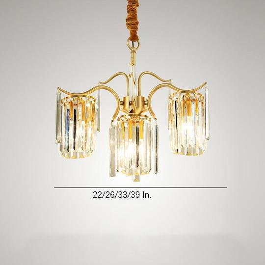 Modern Classical Crystal Chandelier — Copper and Gold, Glass and Crystal Accents, LED, 4- to 11-Light, 22"–39" Diameter