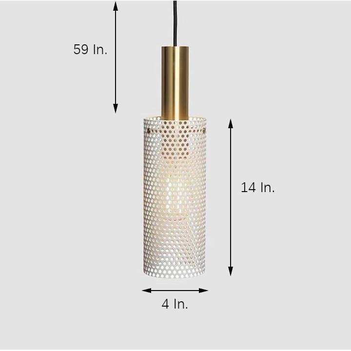 Cylinder Mini Pendant Light — Black or White Metal, LED, 1-Light, E26/E27, 5W, Adjustable Cord