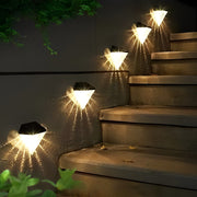 Black Solar Outdoor Wall Sconce, Set of 2 — ABS, LED, 3000K Warm White, IP Waterproof, Auto Dusk-to-Dawn