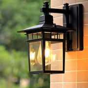 Retro Outdoor Wall Sconce — Die-Cast Aluminum with Glass Shade, E27, Waterproof, Bulb Not Included
